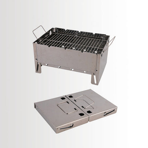 Outdoor portable charcoal grill outdoor household portable stove black steel oven box type stove burning picnic tools wholesale - Panther Outdoor Equipment