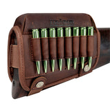 Tourbon Rifle Gun Buttstock Cheek Rest Riser Pad Real Leather W/Ammo Cartridges Holder .306.30-08 Shooting Hunting Gun Accessory - Panther Outdoor Equipment