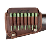 Tourbon Rifle Gun Buttstock Cheek Rest Riser Pad Real Leather W/Ammo Cartridges Holder .306.30-08 Shooting Hunting Gun Accessory - Panther Outdoor Equipment